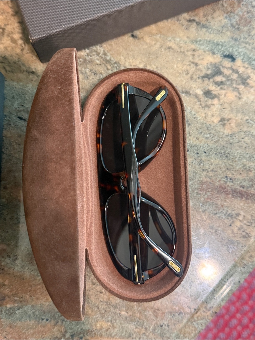 Tom Ford Tortoise Shell Aviator Sunglasses with Brown Lenses - Picture 7 of 7